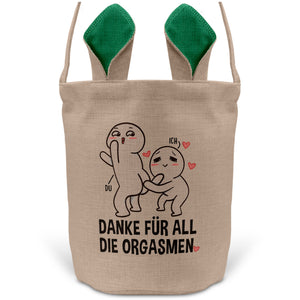 22Feels® Männer Frauen Osterkorb Ehefrau Ehemann Freund Freundin Ostern mit Henkel Ostergeschenk Tragetasche Ostern Deko Osternest Körbchen Hasenohren (Beige/Grün)-Ostern Tragetasche-22Feels
