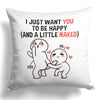 22Feels® Paar Geschenk zum Jahrestag, Valentinstag, Hochzeitstag etc. - Kissen mit Spruch (Weiss 40x40cm)-Kissen Weiss 40x40-22Feels