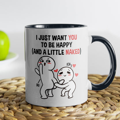 22Feels® Pärchen Geschenk zum Jahrestag, Hochzeitstag, Valentinstag etc. - Tasse mit Spruch (Weiss-Schwarz, 320ml)-TwoTone Tasse Weiss-Schwarz 320ml-22Feels