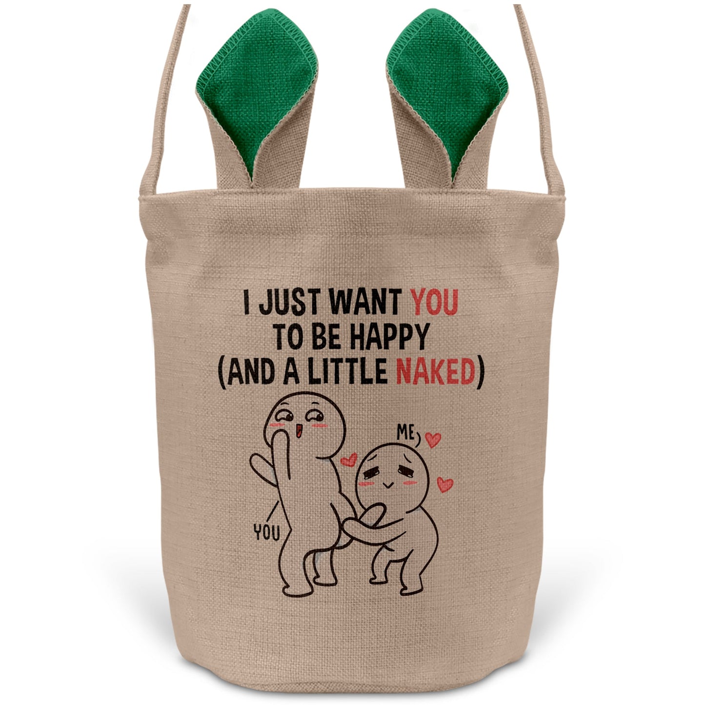 22Feels® Männer Frauen Osterkorb Ehefrau Ehemann Freund Freundin Ostern mit Henkel Ostergeschenk Tragetasche Ostern Deko Osternest Körbchen Hasenohren (Beige/Grün)-Ostern Tragetasche-22Feels
