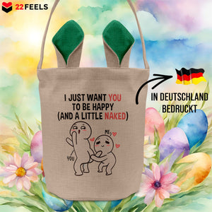 22Feels® Männer Frauen Osterkorb Ehefrau Ehemann Freund Freundin Ostern mit Henkel Ostergeschenk Tragetasche Ostern Deko Osternest Körbchen Hasenohren (Beige/Grün)-Ostern Tragetasche-22Feels