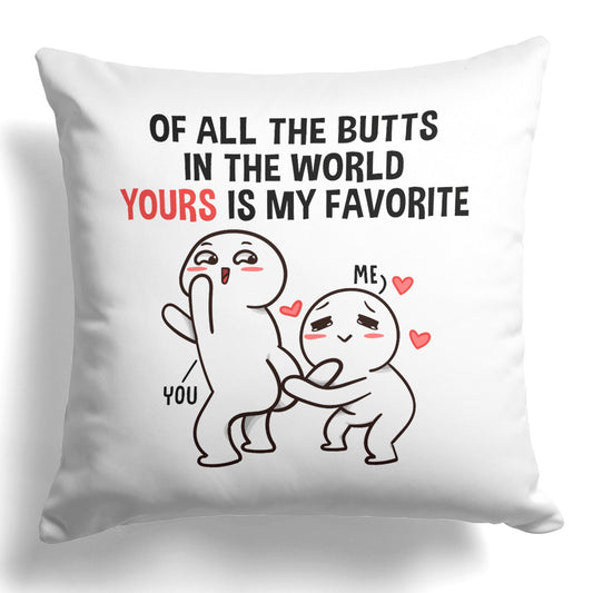 22Feels® Paar Geschenk zum Jahrestag, Valentinstag, Hochzeitstag etc. - Kissen mit Spruch (Weiss 40x40cm)-Kissen Weiss 40x40-22Feels