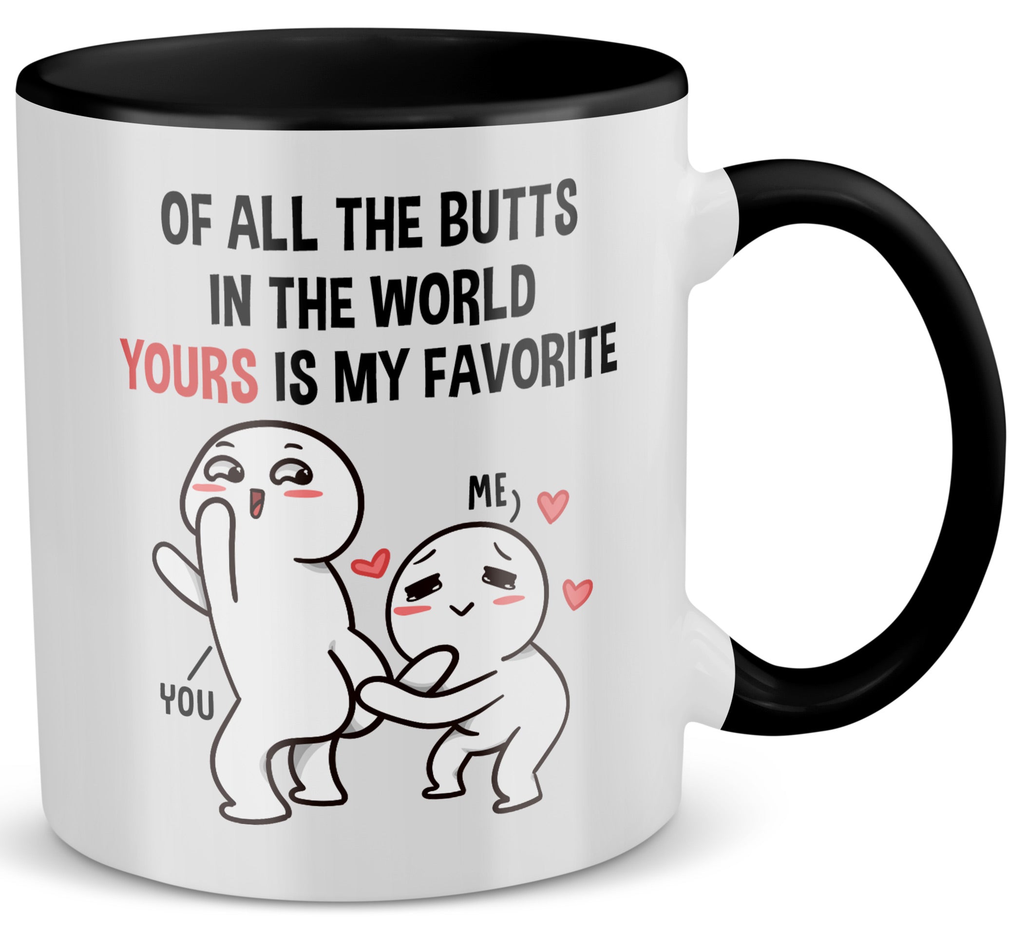 22Feels® Pärchen Geschenk zum Jahrestag, Hochzeitstag, Valentinstag etc. - Tasse mit Spruch (Weiss-Schwarz, 320ml)-TwoTone Tasse Weiss-Schwarz 320ml-22Feels