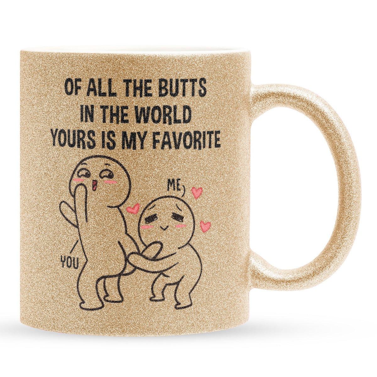22Feels® Pärchen Geschenk zum Jahrestag, Hochzeitstag, Valentinstag etc. - Glitzertasse mit Spruch (Gold, 320ml)-Glitzertasse Gold 325ml-22Feels