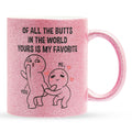 22Feels® Pärchen Geschenk zum Jahrestag, Hochzeitstag, Valentinstag etc. - Glitzertasse mit Spruch (Pink, 320ml)-Glitzertasse Pink 320ml-22Feels