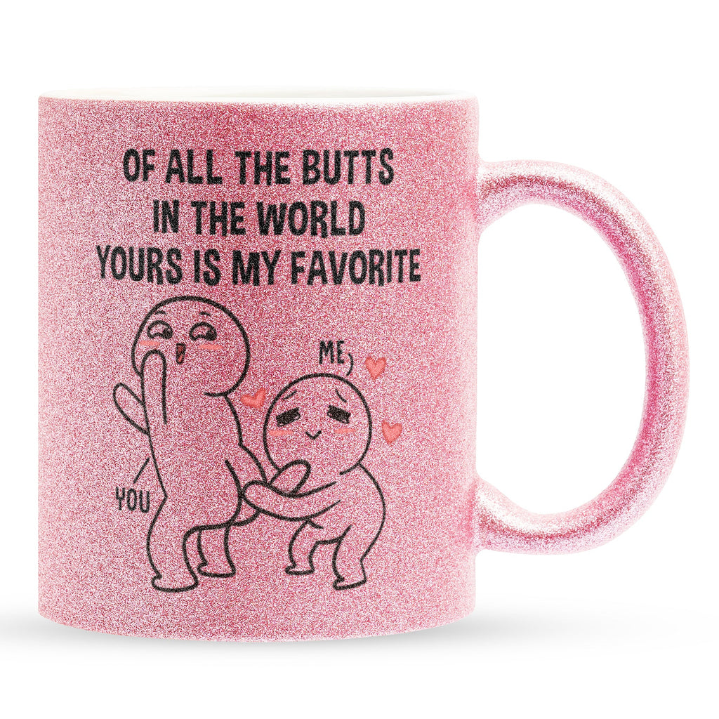 22Feels® Pärchen Geschenk zum Jahrestag, Hochzeitstag, Valentinstag etc. - Glitzertasse mit Spruch (Pink, 320ml)-Glitzertasse Pink 320ml-22Feels