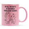 22Feels® Pärchen Geschenk zum Jahrestag, Hochzeitstag, Valentinstag etc. - Glitzertasse mit Spruch (Pink, 320ml)-Glitzertasse Pink 320ml-22Feels