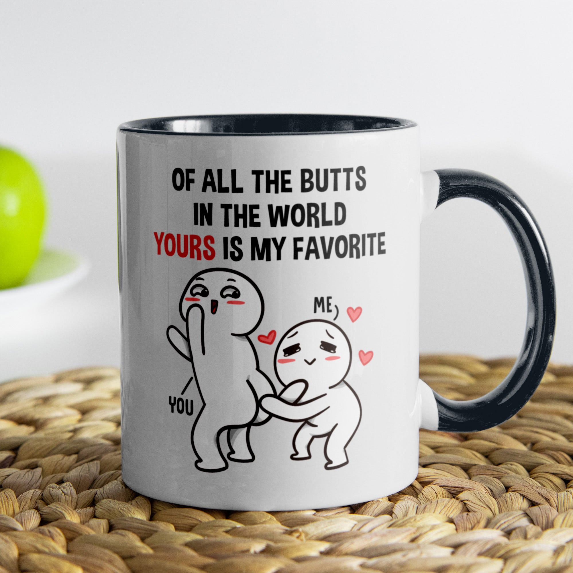 22Feels® Pärchen Geschenk zum Jahrestag, Hochzeitstag, Valentinstag etc. - Tasse mit Spruch (Weiss-Schwarz, 320ml)-TwoTone Tasse Weiss-Schwarz 320ml-22Feels
