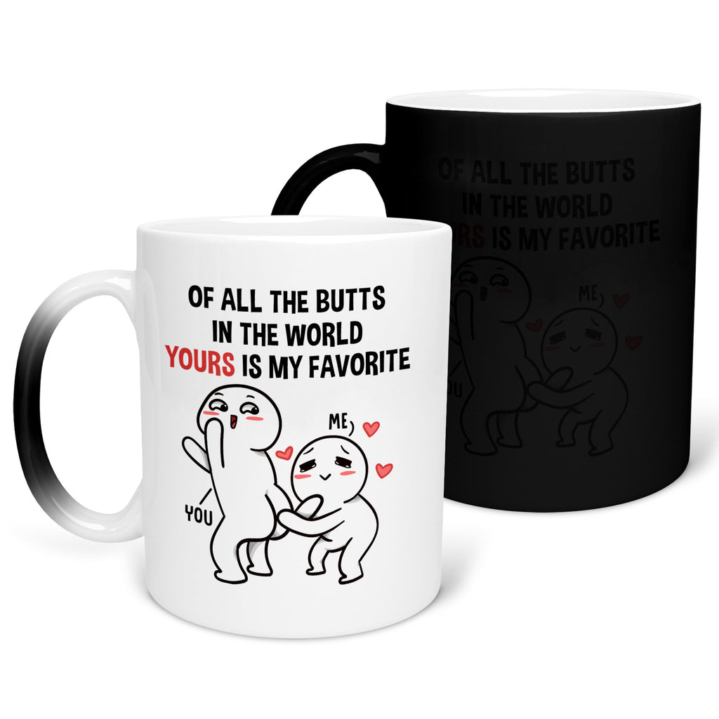 22Feels® Pärchen Geschenk zum Jahrestag, Hochzeitstag, Valentinstag etc. - Zaubertasse mit Spruch (Matt-Schwarz und Weiss, 320ml)-Farbwechsel Tasse Matt 320ml-22Feels