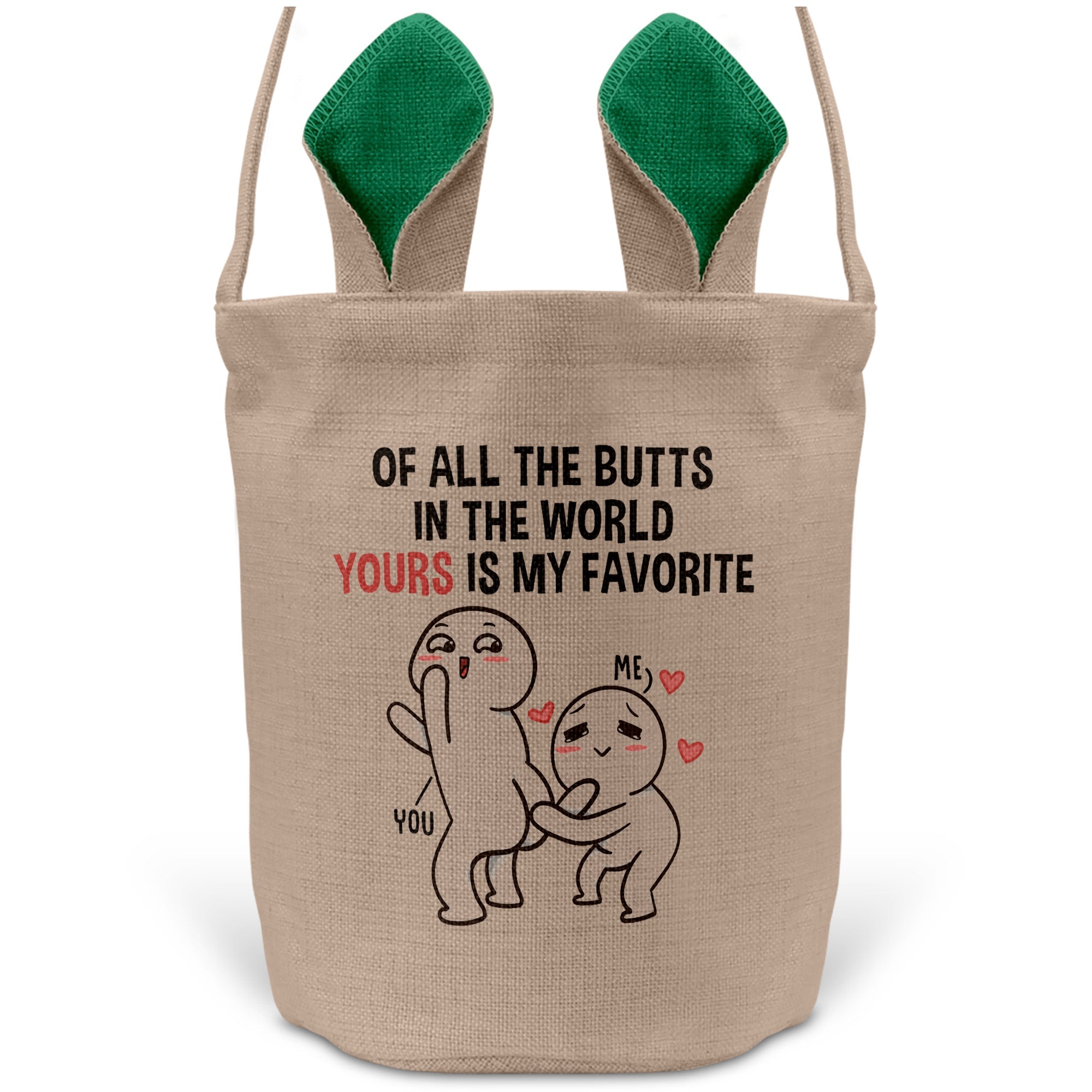 22Feels® Männer Frauen Osterkorb Ehefrau Ehemann Freund Freundin Ostern mit Henkel Ostergeschenk Tragetasche Ostern Deko Osternest Körbchen Hasenohren (Beige/Grün)-Ostern Tragetasche-22Feels