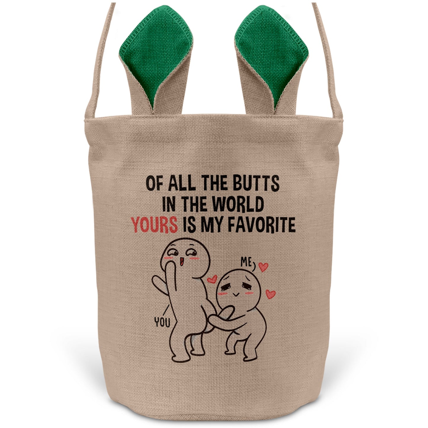 22Feels® Männer Frauen Osterkorb Ehefrau Ehemann Freund Freundin Ostern mit Henkel Ostergeschenk Tragetasche Ostern Deko Osternest Körbchen Hasenohren (Beige/Grün)-Ostern Tragetasche-22Feels