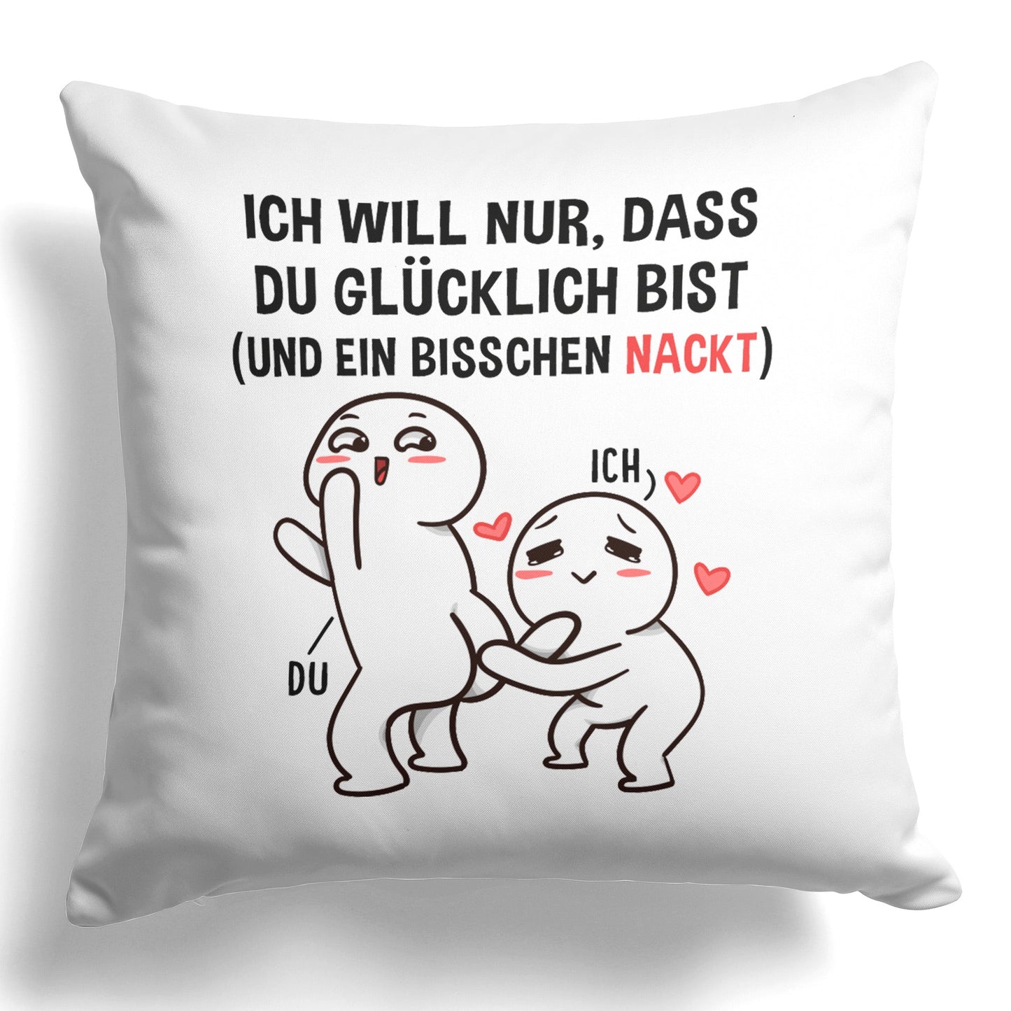 22Feels® Paar Geschenk zum Jahrestag, Valentinstag, Hochzeitstag etc. - Kissen mit Spruch (Weiss 40x40cm)-Kissen Weiss 40x40-22Feels