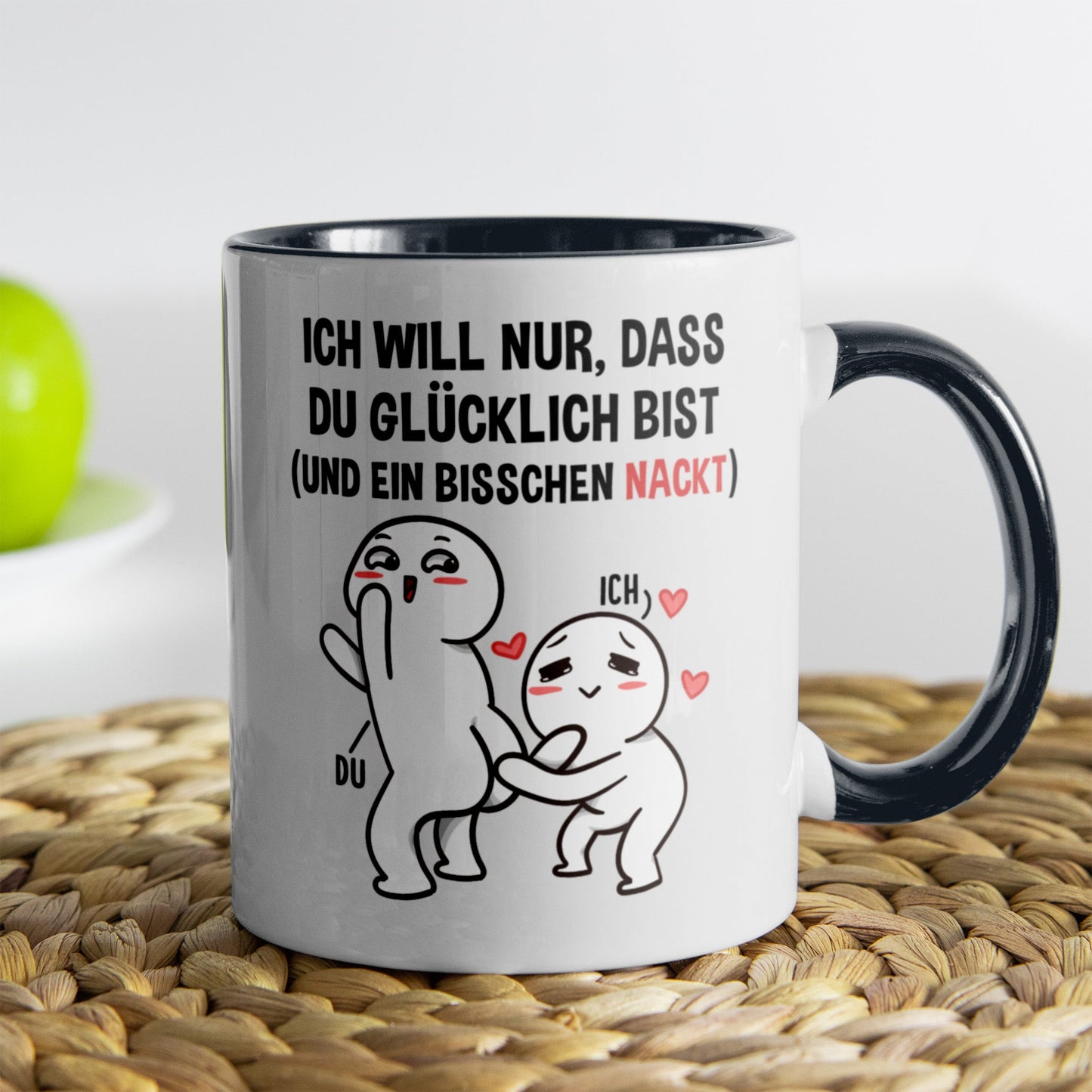 22Feels® Pärchen Geschenk zum Jahrestag, Hochzeitstag, Valentinstag etc. - Tasse mit Spruch (Weiss-Schwarz, 320ml)-TwoTone Tasse Weiss-Schwarz 320ml-22Feels