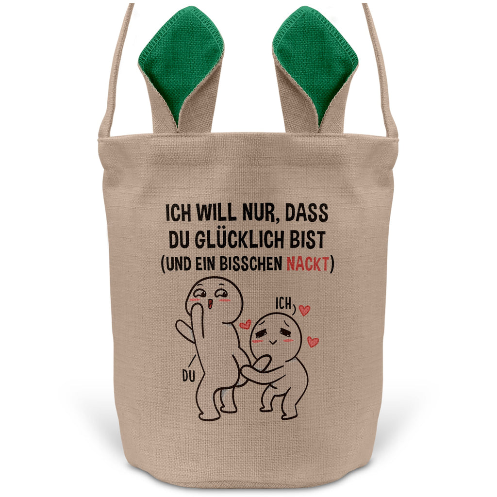 22Feels® Männer Frauen Osterkorb Ehefrau Ehemann Freund Freundin Ostern mit Henkel Ostergeschenk Tragetasche Ostern Deko Osternest Körbchen Hasenohren (Beige/Grün)-Ostern Tragetasche-22Feels