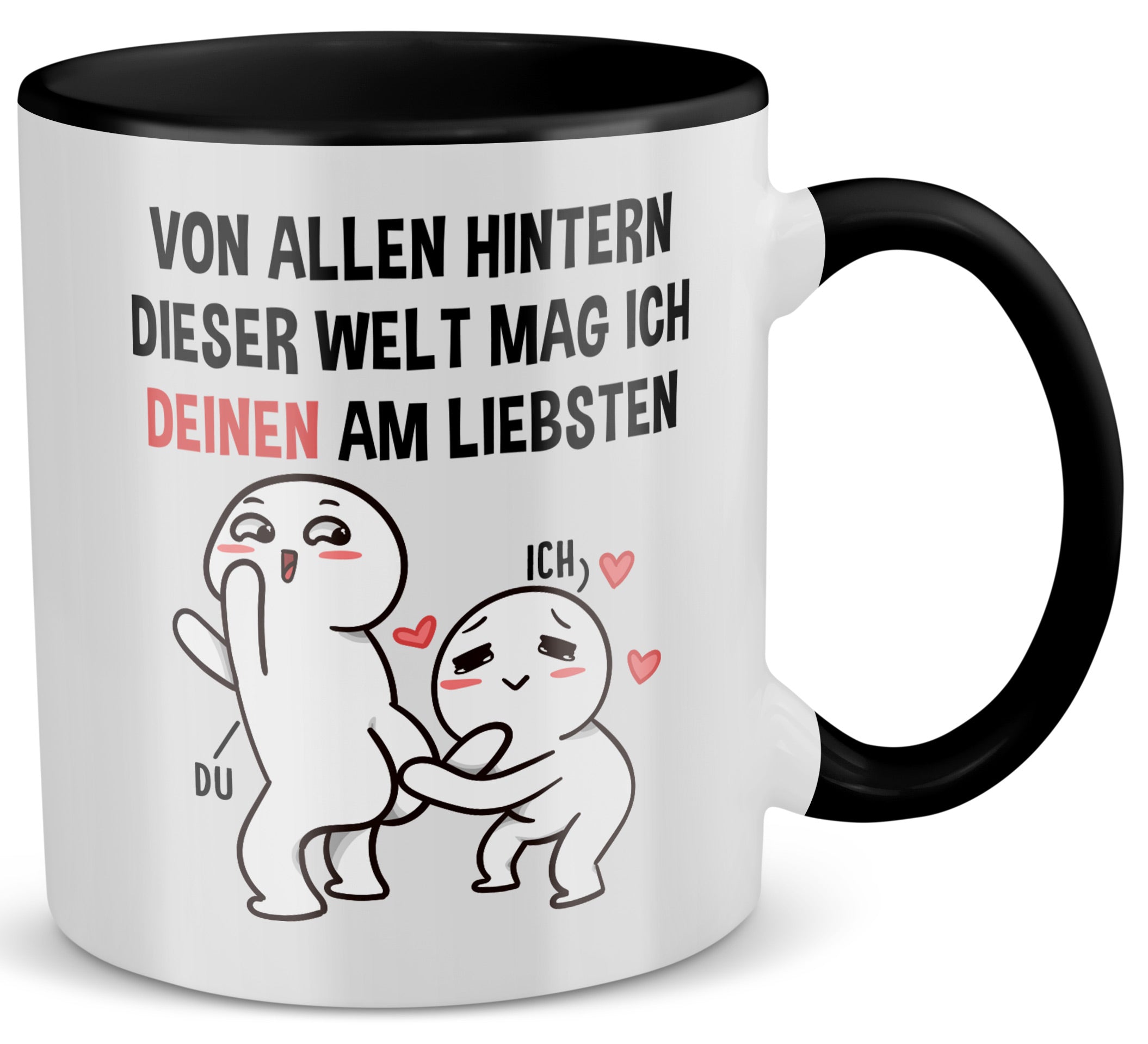 22Feels® Pärchen Geschenk zum Jahrestag, Hochzeitstag, Valentinstag etc. - Tasse mit Spruch (Weiss-Schwarz, 320ml)-TwoTone Tasse Weiss-Schwarz 320ml-22Feels