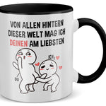 22Feels® Pärchen Geschenk zum Jahrestag, Hochzeitstag, Valentinstag etc. - Tasse mit Spruch (Weiss-Schwarz, 320ml)-TwoTone Tasse Weiss-Schwarz 320ml-22Feels