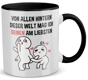 22Feels® Pärchen Geschenk zum Jahrestag, Hochzeitstag, Valentinstag etc. - Tasse mit Spruch (Weiss-Schwarz, 320ml)-TwoTone Tasse Weiss-Schwarz 320ml-22Feels