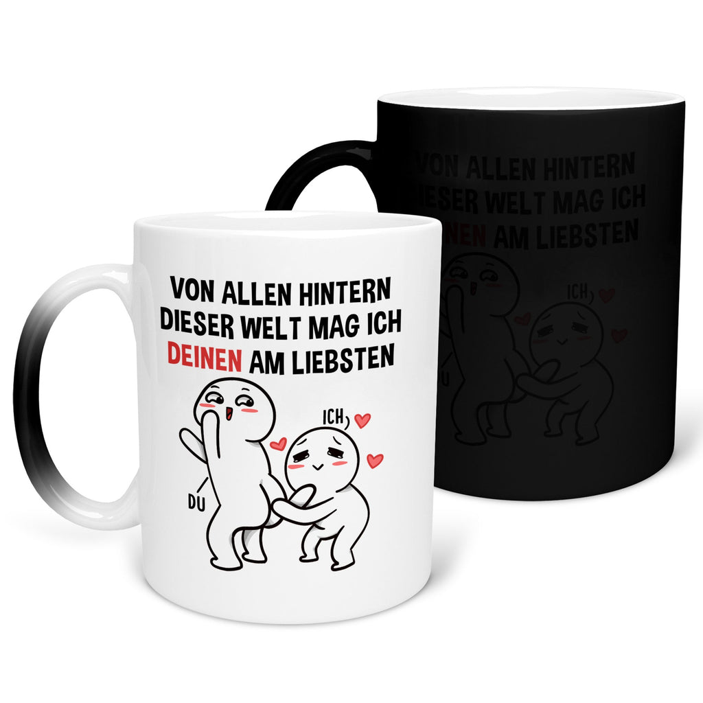 22Feels® Pärchen Geschenk zum Jahrestag, Hochzeitstag, Valentinstag etc. - Zaubertasse mit Spruch (Matt-Schwarz und Weiss, 320ml)-Farbwechsel Tasse Matt 320ml-22Feels