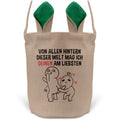 22Feels® Männer Frauen Osterkorb Ehefrau Ehemann Freund Freundin Ostern mit Henkel Ostergeschenk Tragetasche Ostern Deko Osternest Körbchen Hasenohren (Beige/Grün)-Ostern Tragetasche-22Feels