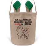 22Feels® Männer Frauen Osterkorb Ehefrau Ehemann Freund Freundin Ostern mit Henkel Ostergeschenk Tragetasche Ostern Deko Osternest Körbchen Hasenohren (Beige/Grün)-Ostern Tragetasche-22Feels