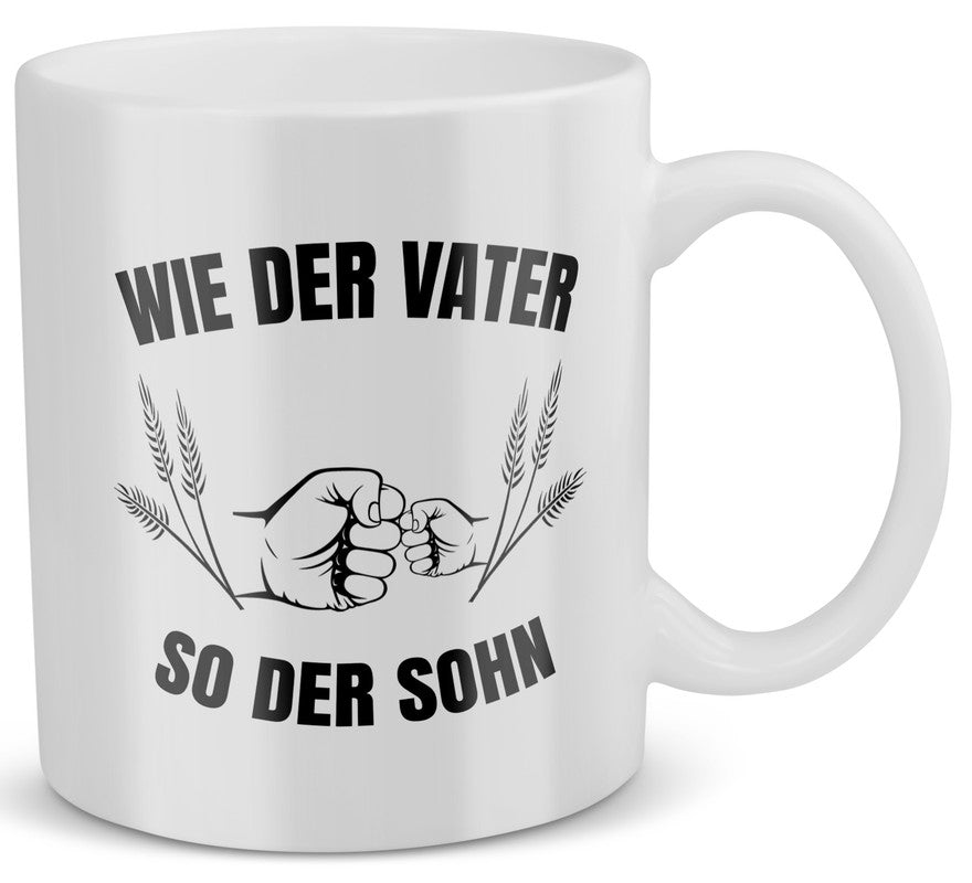 22Feels® Geschenk für Sohn von Papa - Tasse mit Spruch: Wie Der Vater, So Der Sohn (Weiss, 320ml)-Weisse Tasse 320ml-22Feels