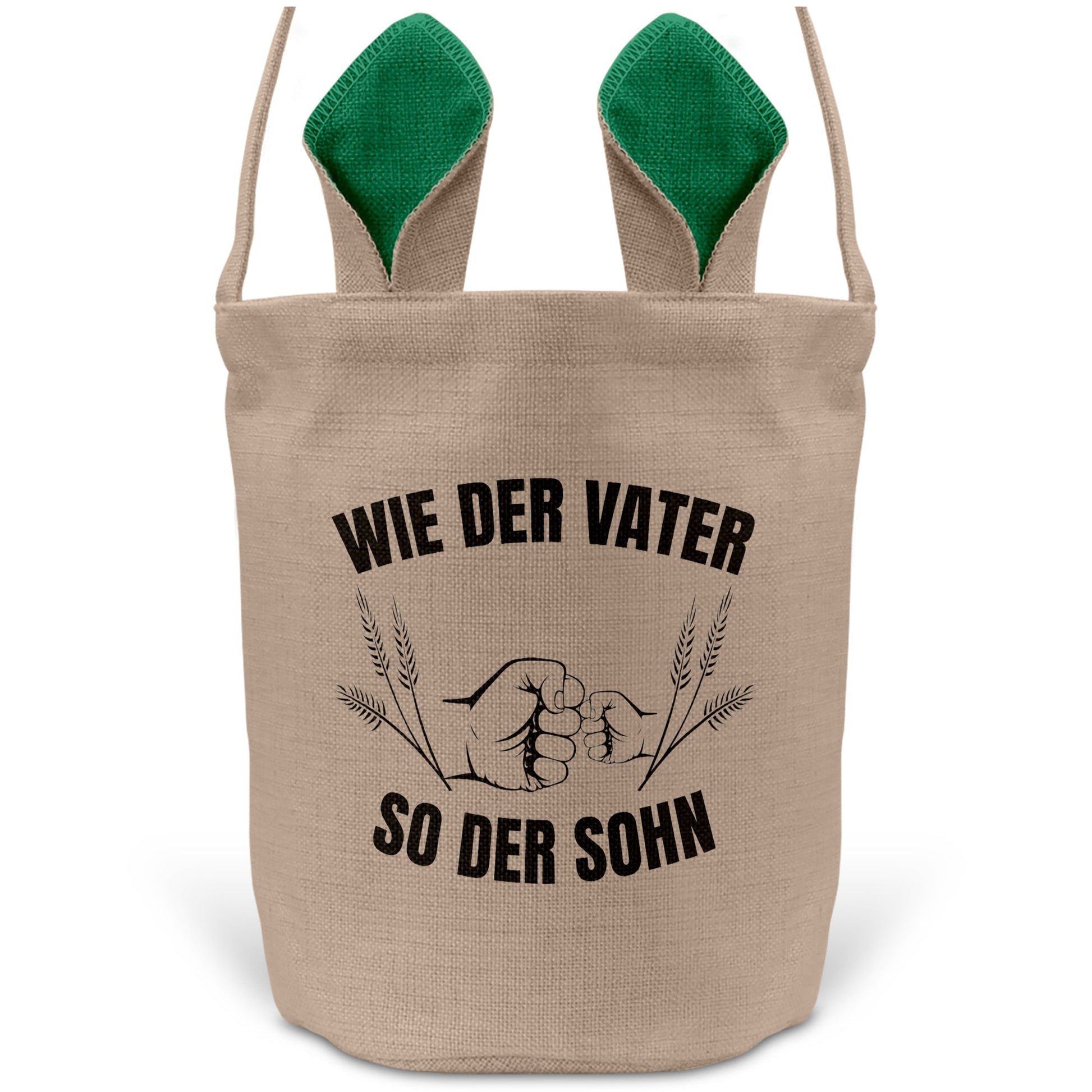 22Feels® Sohn Kinder Osterkorb mit Henkel Ostergeschenk Tragetasche Ostern Deko Osternest Körbchen Hasenohren (Beige/Grün)-Ostern Tragetasche-22Feels
