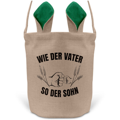 22Feels® Sohn Kinder Osterkorb mit Henkel Ostergeschenk Tragetasche Ostern Deko Osternest Körbchen Hasenohren (Beige/Grün)-Ostern Tragetasche-22Feels