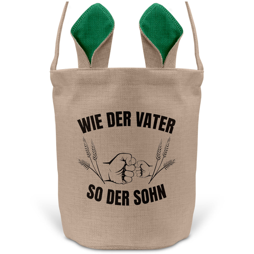 22Feels® Sohn Kinder Osterkorb mit Henkel Ostergeschenk Tragetasche Ostern Deko Osternest Körbchen Hasenohren (Beige/Grün)-Ostern Tragetasche-22Feels