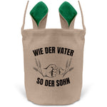 22Feels® Sohn Kinder Osterkorb mit Henkel Ostergeschenk Tragetasche Ostern Deko Osternest Körbchen Hasenohren (Beige/Grün)-Ostern Tragetasche-22Feels