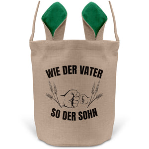 22Feels® Sohn Kinder Osterkorb mit Henkel Ostergeschenk Tragetasche Ostern Deko Osternest Körbchen Hasenohren (Beige/Grün)-Ostern Tragetasche-22Feels