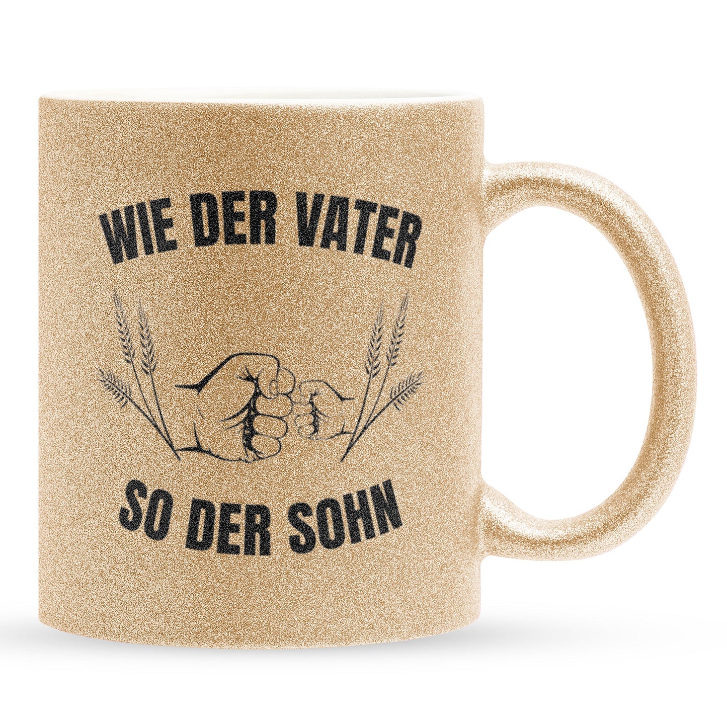 22Feels® Sohn Geschenk - Glitzertasse mit Spruch (Gold, 320ml)-Glitzertasse Gold 325ml-22Feels