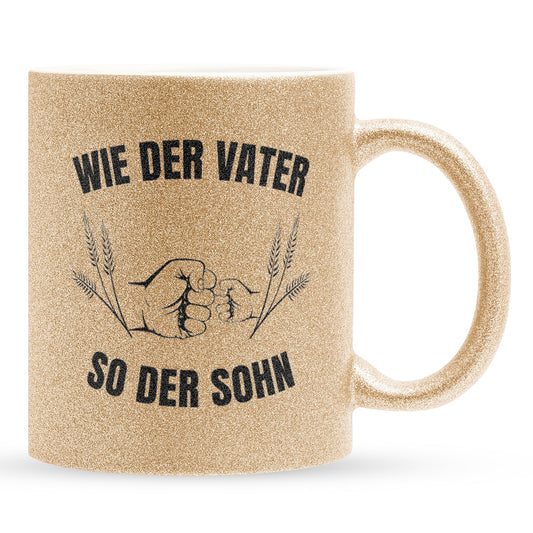22Feels® Sohn Geschenk - Glitzertasse mit Spruch (Gold, 320ml)-Glitzertasse Gold 320ml-22Feels