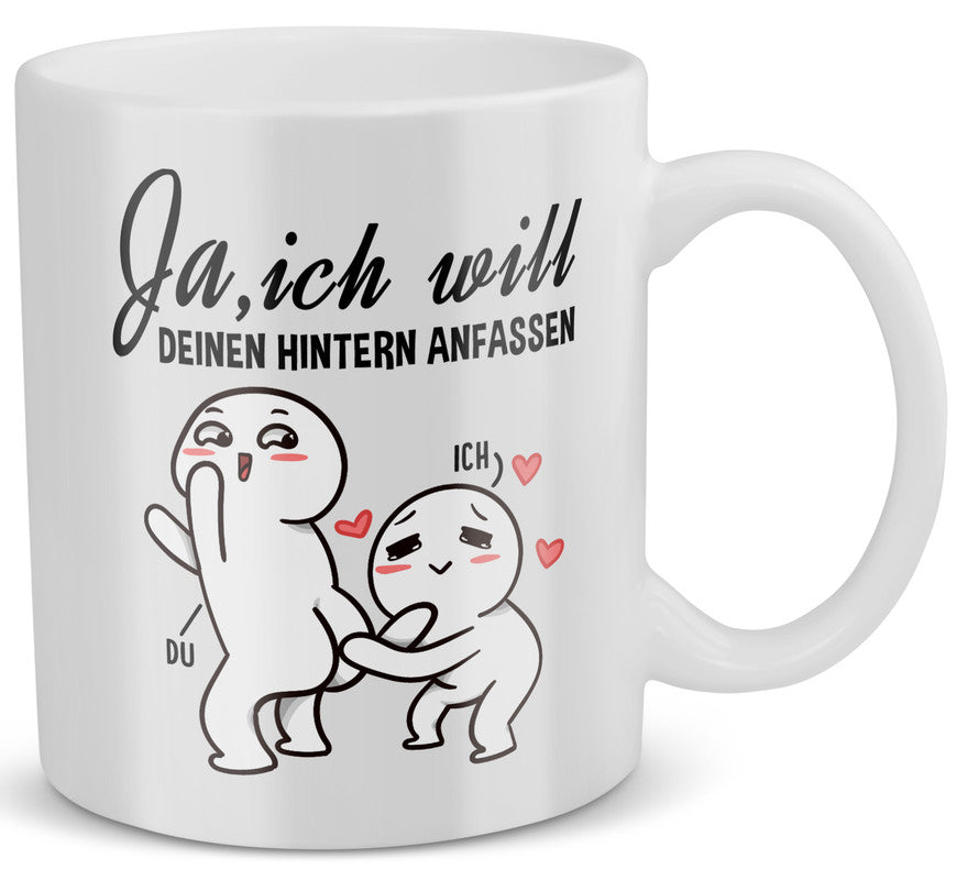 22Feels® Geschenk zur Hochzeit- Tasse mit Spruch: Ja, Ich Will (Weiss, 320ml)-Weisse Tasse 320ml-22Feels