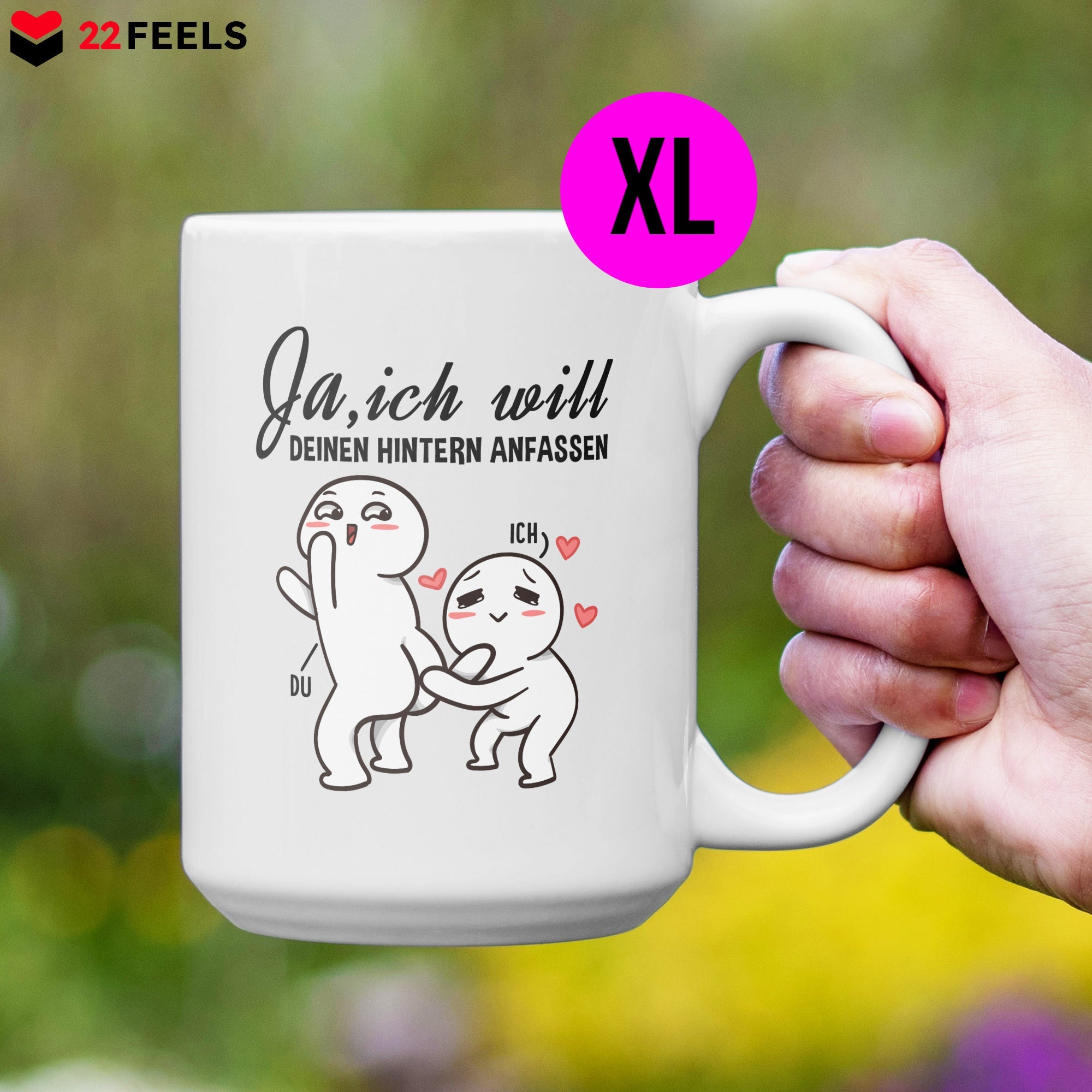 22Feels® Geschenk zur Verlobung - XL Tasse mit Spruch (Weiss, 440ml)-Weisse XL Tasse 440ml-22Feels