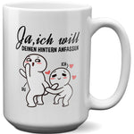 22Feels® Geschenk zur Verlobung - XL Tasse mit Spruch (Weiss, 440ml)-Weisse XL Tasse 440ml-22Feels