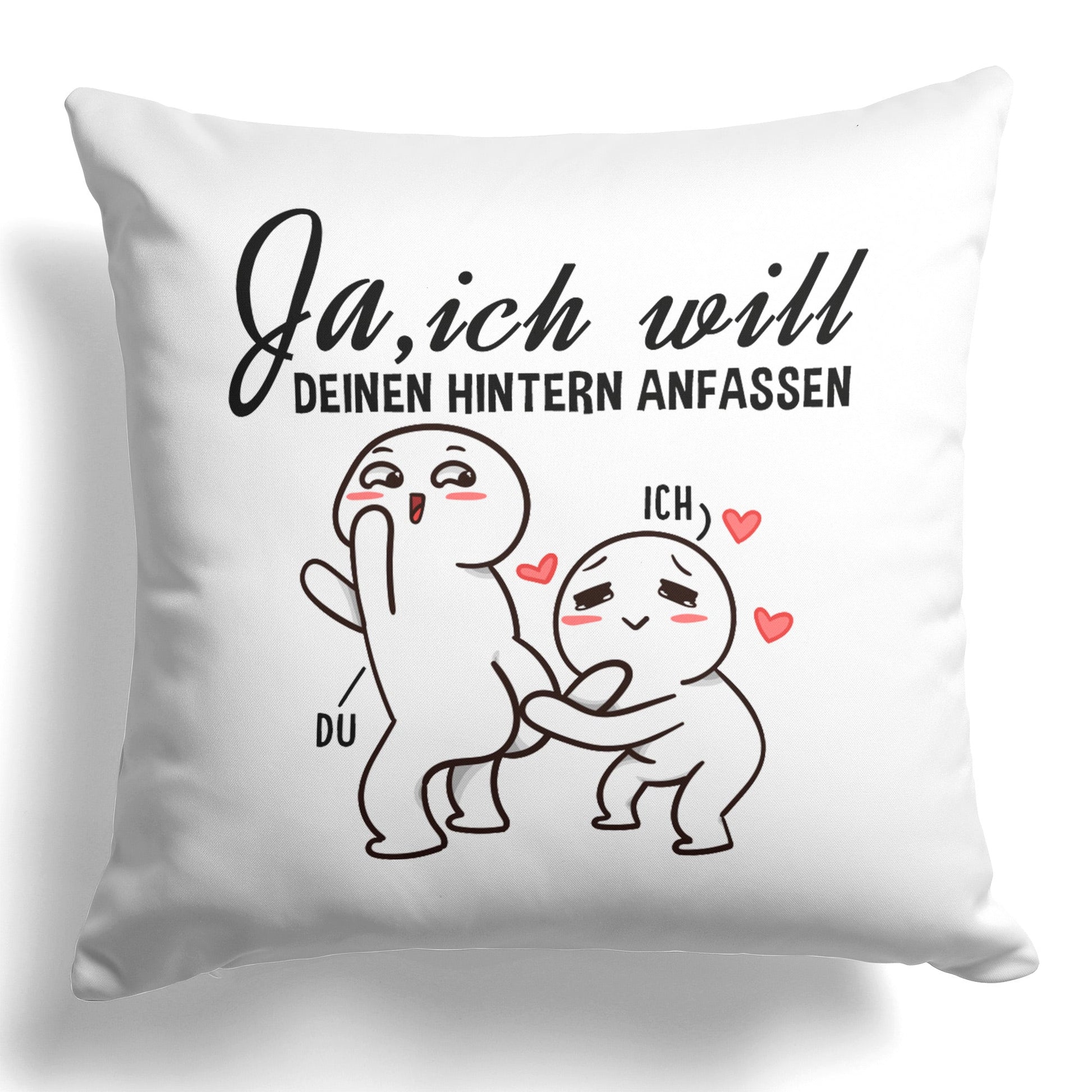 22Feels® Geschenk zur Verlobung - Kissen mit Spruch (Weiss 40x40cm)-Kissen Weiss 40x40-22Feels