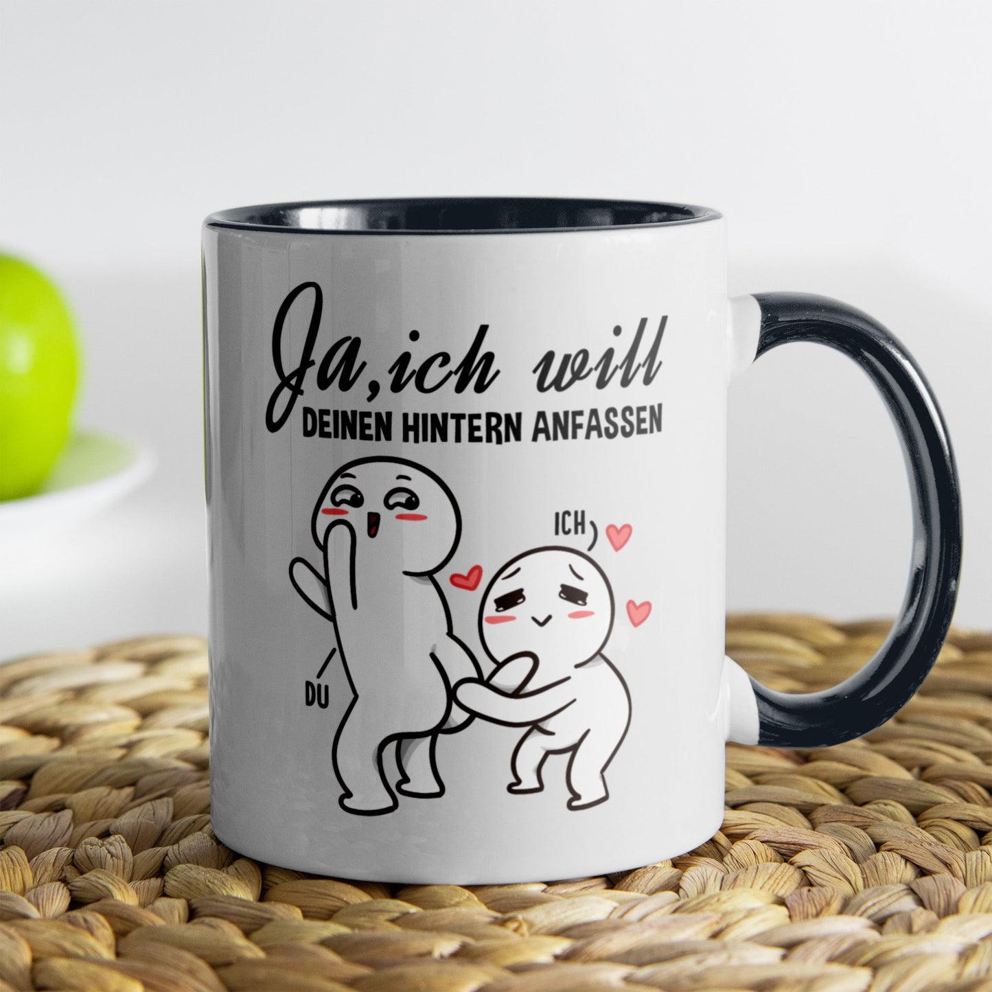22Feels® Geschenk zur Verlobung - Tasse mit Spruch (Weiss-Schwarz, 320ml)-TwoTone Tasse Weiss-Schwarz 320ml-22Feels