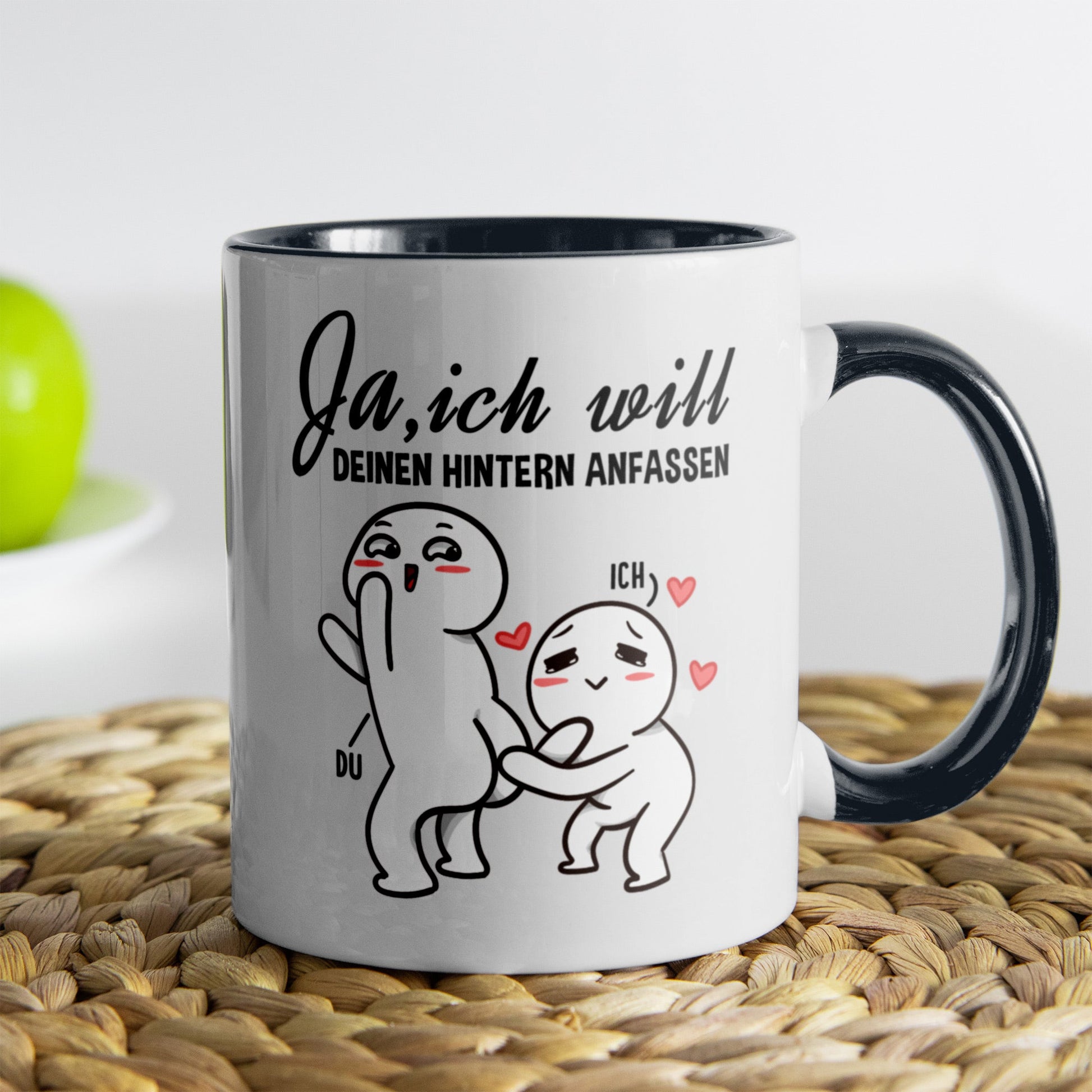 22Feels® Geschenk zur Verlobung - Tasse mit Spruch (Weiss-Schwarz, 320ml)-TwoTone Tasse Weiss-Schwarz 320ml-22Feels