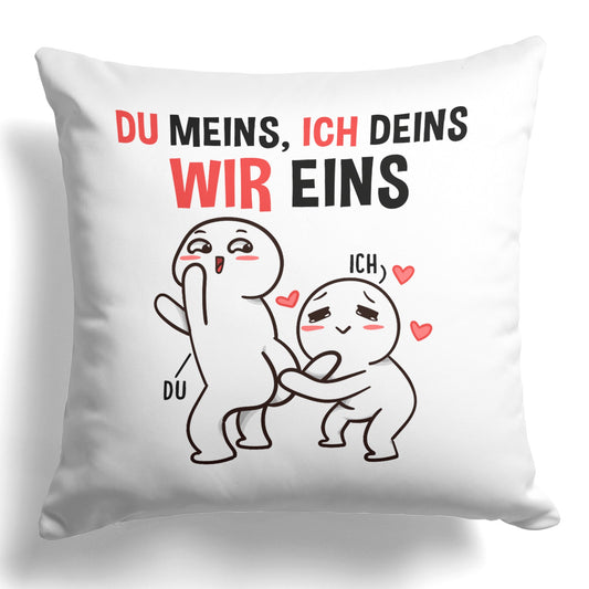 22Feels® Paar Geschenk zum Jahrestag, Valentinstag, Hochzeitstag etc. - Kissen mit Spruch (Weiss 40x40cm)-Kissen Weiss 40x40-22Feels