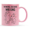 22Feels® Pärchen Geschenk zum Jahrestag, Hochzeitstag, Valentinstag etc. - Glitzertasse mit Spruch (Pink, 320ml)-Glitzertasse Pink 320ml-22Feels