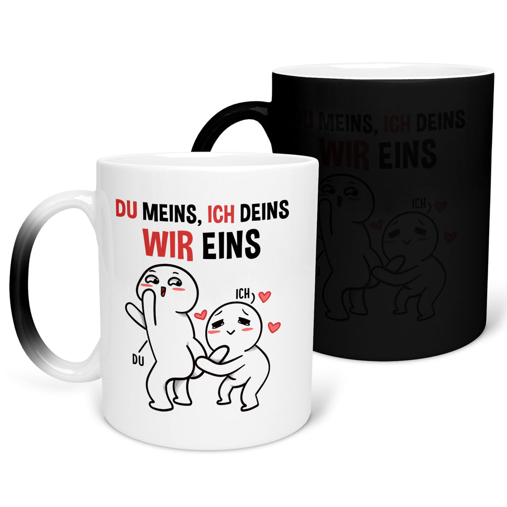 22Feels® Pärchen Geschenk zum Jahrestag, Hochzeitstag, Valentinstag etc. - Zaubertasse mit Spruch (Matt-Schwarz und Weiss, 320ml)-Farbwechsel Tasse Matt 320ml-22Feels