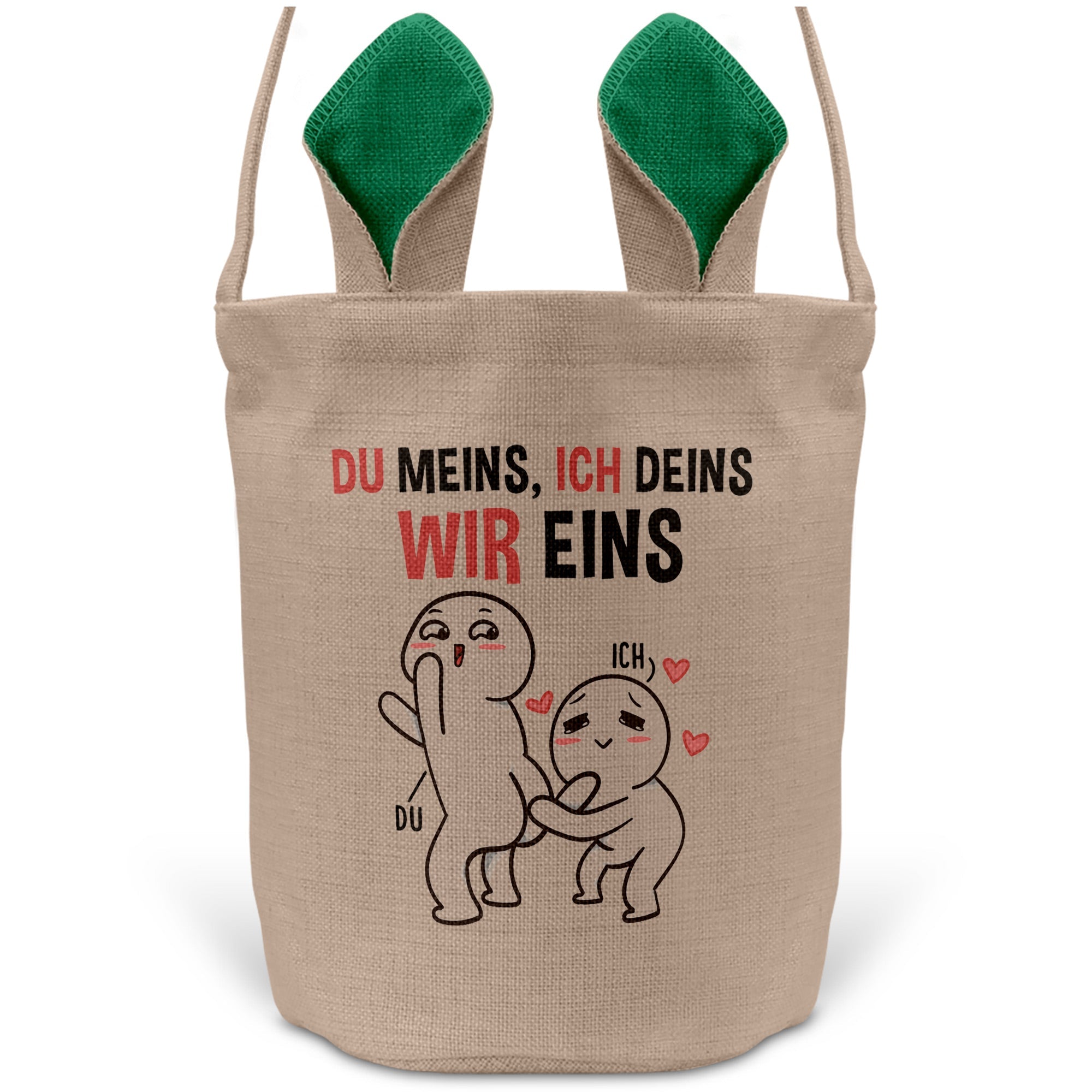 22Feels® Männer Frauen Osterkorb Ehefrau Ehemann Freund Freundin Ostern mit Henkel Ostergeschenk Tragetasche Ostern Deko Osternest Körbchen Hasenohren (Beige/Grün)-Ostern Tragetasche-22Feels