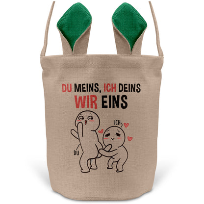 22Feels® Männer Frauen Osterkorb Ehefrau Ehemann Freund Freundin Ostern mit Henkel Ostergeschenk Tragetasche Ostern Deko Osternest Körbchen Hasenohren (Beige/Grün)-Ostern Tragetasche-22Feels