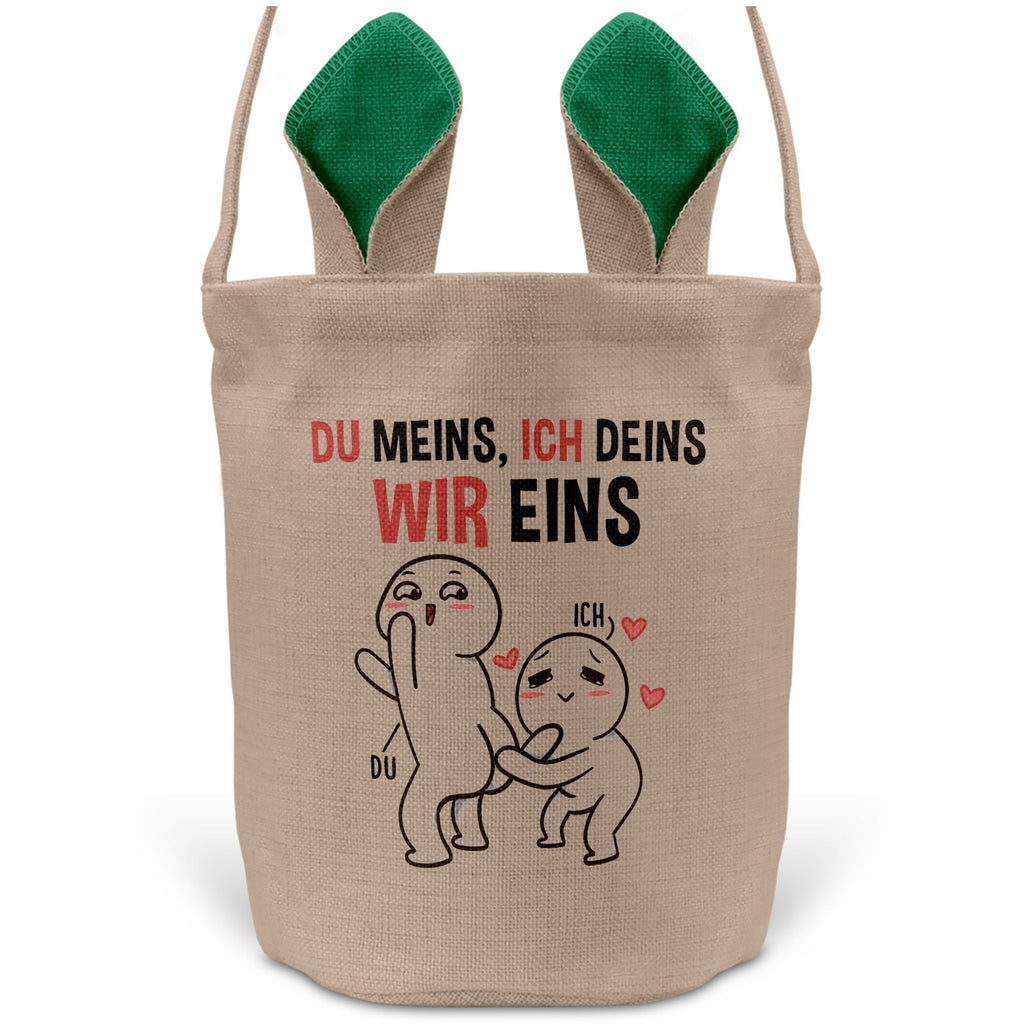 22Feels® Männer Frauen Osterkorb Ehefrau Ehemann Freund Freundin Ostern mit Henkel Ostergeschenk Tragetasche Ostern Deko Osternest Körbchen Hasenohren (Beige/Grün)-Ostern Tragetasche-22Feels