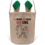 22Feels® Männer Frauen Osterkorb Ehefrau Ehemann Freund Freundin Ostern mit Henkel Ostergeschenk Tragetasche Ostern Deko Osternest Körbchen Hasenohren (Beige/Grün)-Ostern Tragetasche-22Feels