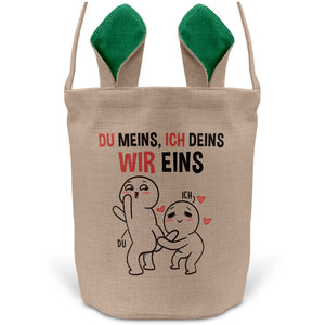 22Feels® Männer Frauen Osterkorb Ehefrau Ehemann Freund Freundin Ostern mit Henkel Ostergeschenk Tragetasche Ostern Deko Osternest Körbchen Hasenohren (Beige/Grün)-Ostern Tragetasche-22Feels