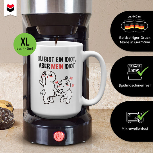22Feels® Pärchen Geschenk zum Jahrestag, Hochzeitstag, Valentinstag etc. - XL Tasse mit Spruch (Weiss, 440ml)-Weisse XL Tasse 440ml-22Feels