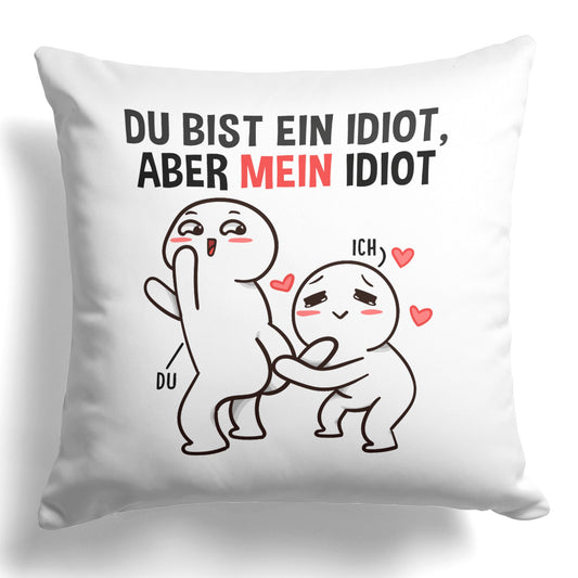 22Feels® Paar Geschenk zum Jahrestag, Valentinstag, Hochzeitstag etc. - Kissen mit Spruch (Weiss 40x40cm)-Kissen Weiss 40x40-22Feels