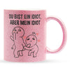 22Feels® Pärchen Geschenk zum Jahrestag, Hochzeitstag, Valentinstag etc. - Glitzertasse mit Spruch (Pink, 320ml)-Glitzertasse Pink 320ml-22Feels