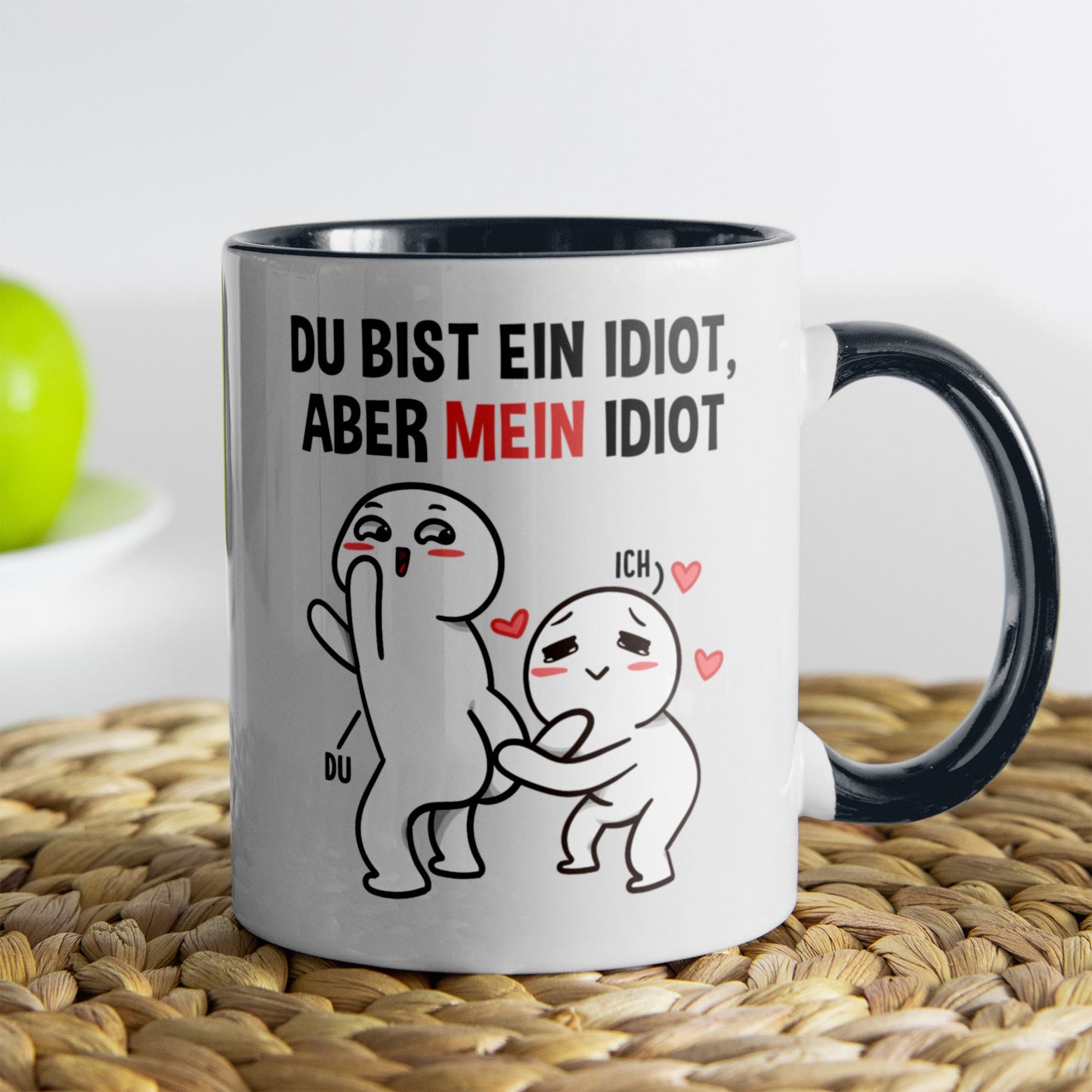 22Feels® Pärchen Geschenk zum Jahrestag, Hochzeitstag, Valentinstag etc. - Tasse mit Spruch (Weiss-Schwarz, 320ml)-TwoTone Tasse Weiss-Schwarz 320ml-22Feels